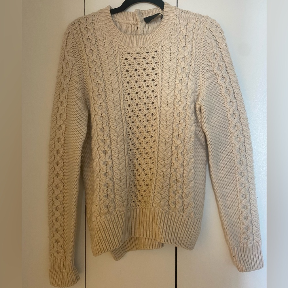 Misha Nonoo Cream Cableknit Wool sweater